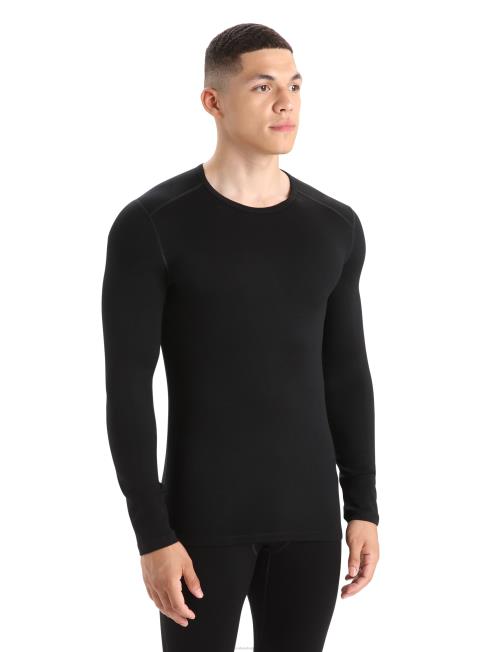 Icebreaker 男性 黒 Merino 260 Tech Long Sleeve Crewe Thermal Top 026D4139