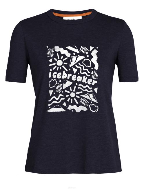 Icebreaker 女性 ミッドナイトネイビー テンセルコットン半袖Tシャツの起源 026D4801